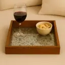 P41 Modern Abstract Speckled Wooden Tray