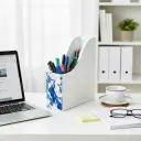 P10 "Elegant White Wooden Magazine & File Holder