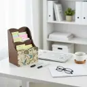 P12 "Rustic Wooden Desk Letter Sorter & Mail Organizer 