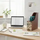 P13 "Rustic Wooden Magazine & File Holder 