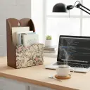 P29"Shabby Chic Peony Wooden Desk Organizer"