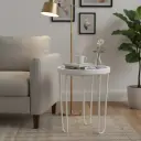 PP7 Blue & White Delft Floral Tray Side Table with White Hairpin Legs - 3 Sizes