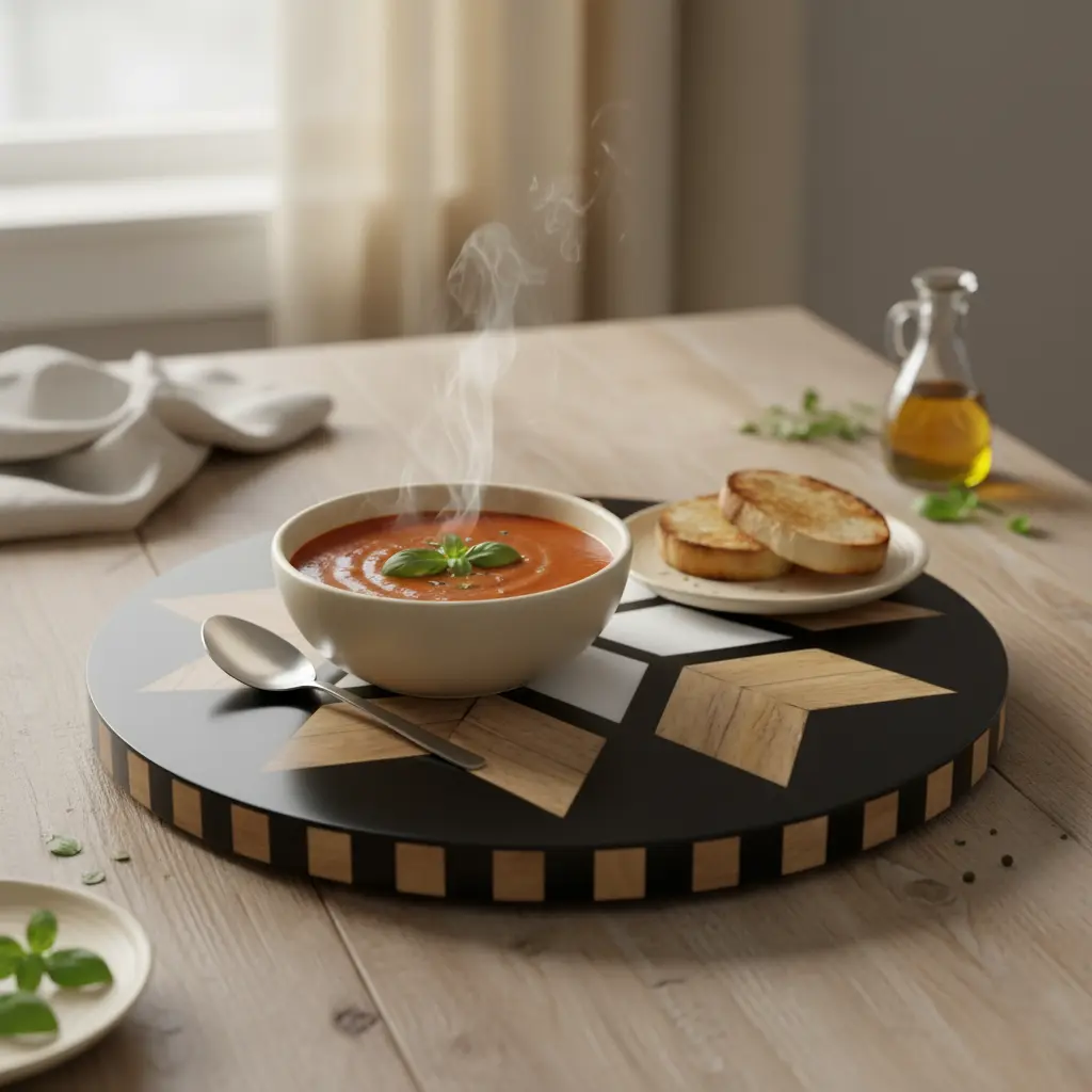 P2 Versatile & Stylish MDF Lazy Susan Organizer 