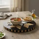 P2 Versatile & Stylish MDF Lazy Susan Organizer 