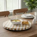 P18 Trendy Checkerboard Lazy Susan Turntable | Modern Kitchen & Dining Organizer