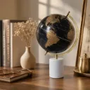 Premium Black Gold Globe Showpiece – Elegant Desktop Decoration for Gifting