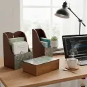 Complete Wooden Desk & Home Organizer Set