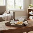 Premium Metal Embossed Wooden Tray – Handcrafted Decorative Serving Tray