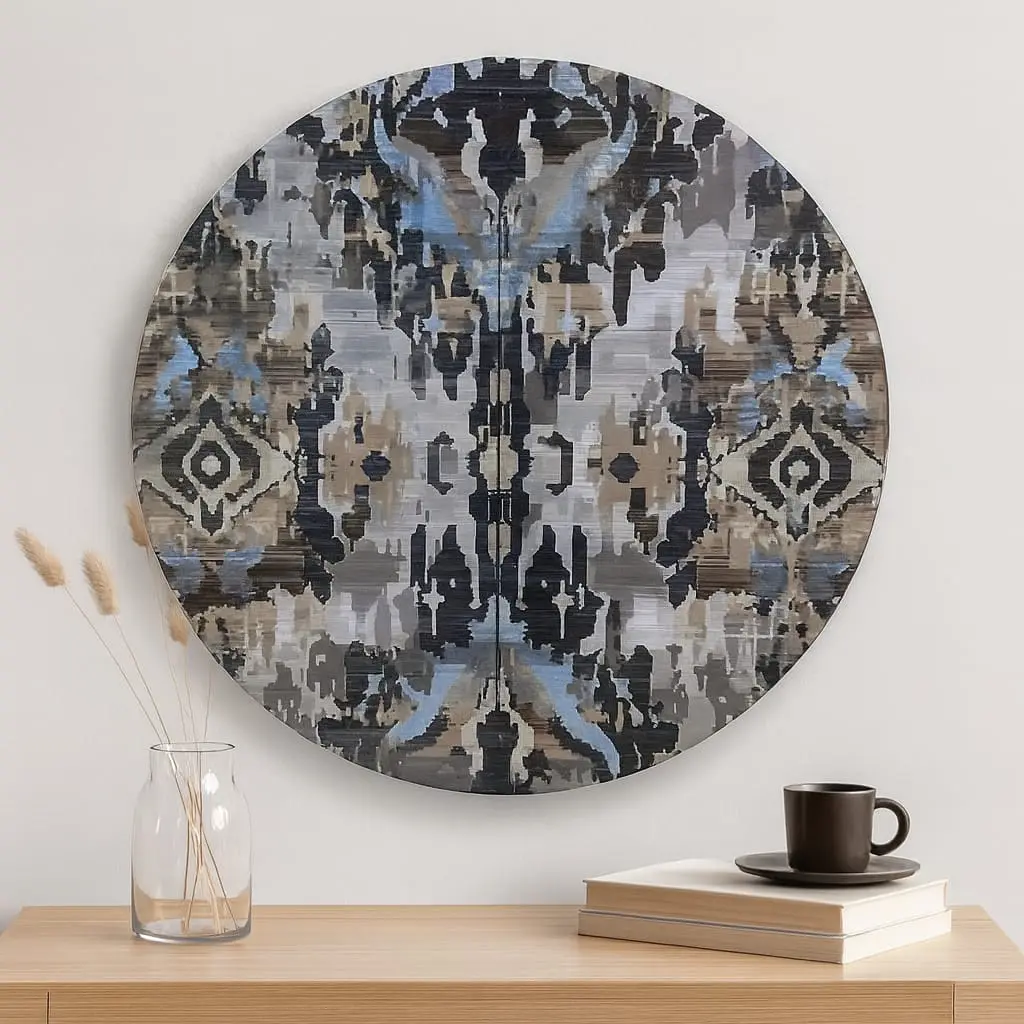 P30 Modern Ikat Abstract Decorative Wall Plate (10inch)
