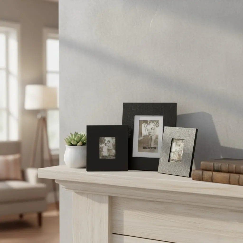 P2 Premium Embossed Black Picture Frame for Wall or Tabletop Display - 3 Sizes